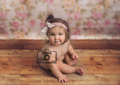 6 month girl milestone baby photo shoot