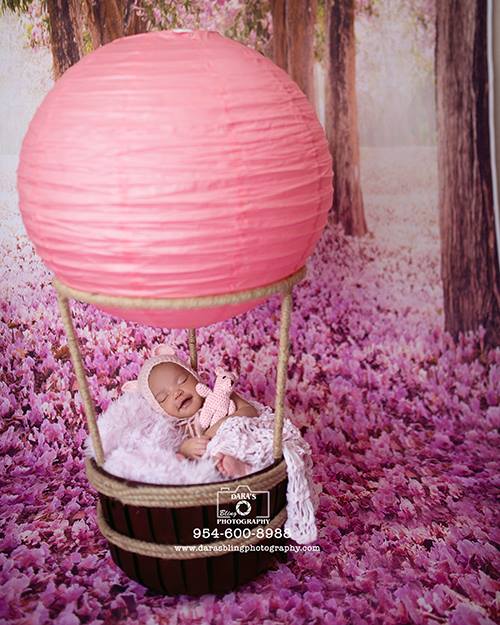 newborn baby girl hot air balloon cooper city newborn photographer