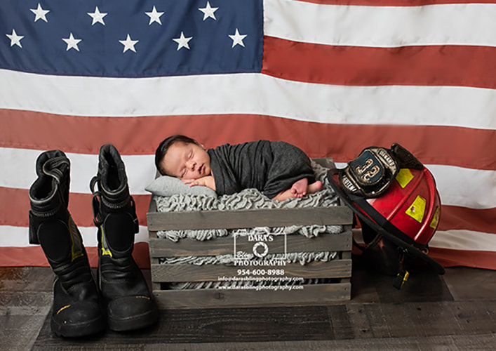 Fireman newborn setup