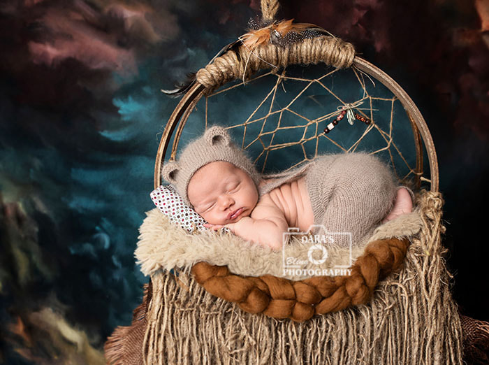 newborn photography studio with swing