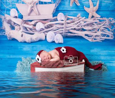 Pembroke pines birth photographer newborn baby girl mermaid in boat