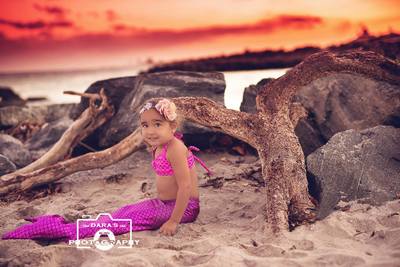 mermaid beach toddler photo shoot