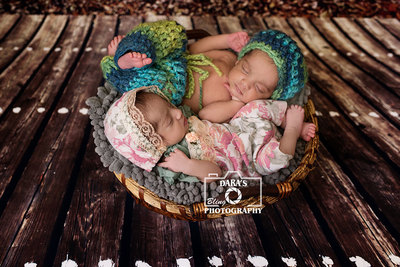 In vetro fertilization newborn twins girl and boy photography