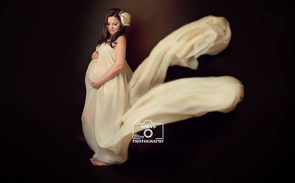 ivory flowing fabric maternity session fine art studio photographer miramar Dara's bling photography