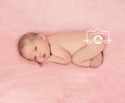 weston newborn baby photographer newborn girl on pink blanket